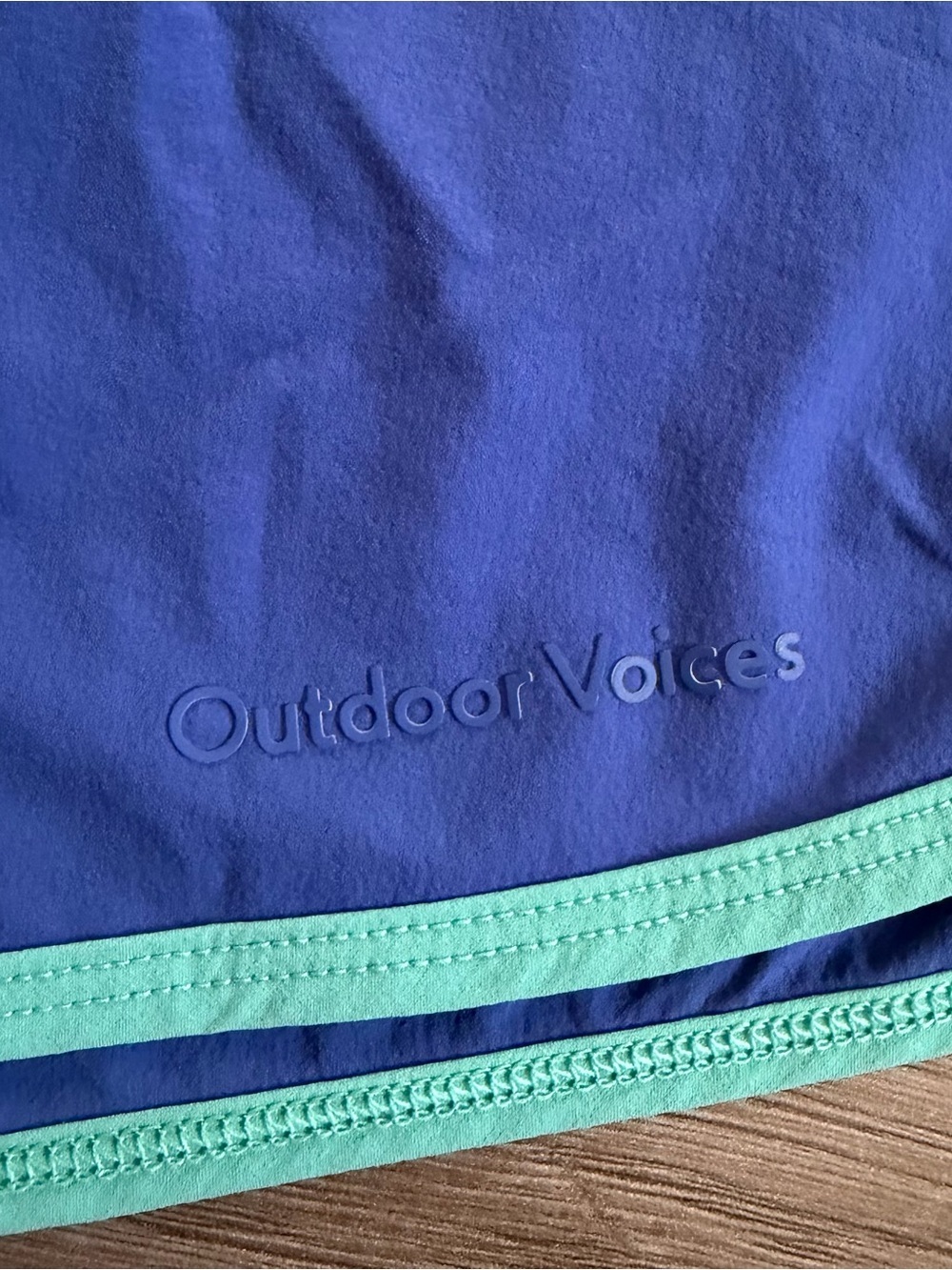 OUTDOOR VOICES Lights Speed Shorts Blue Shorts with Teal Trim Size Medium - Picture 7 of 11